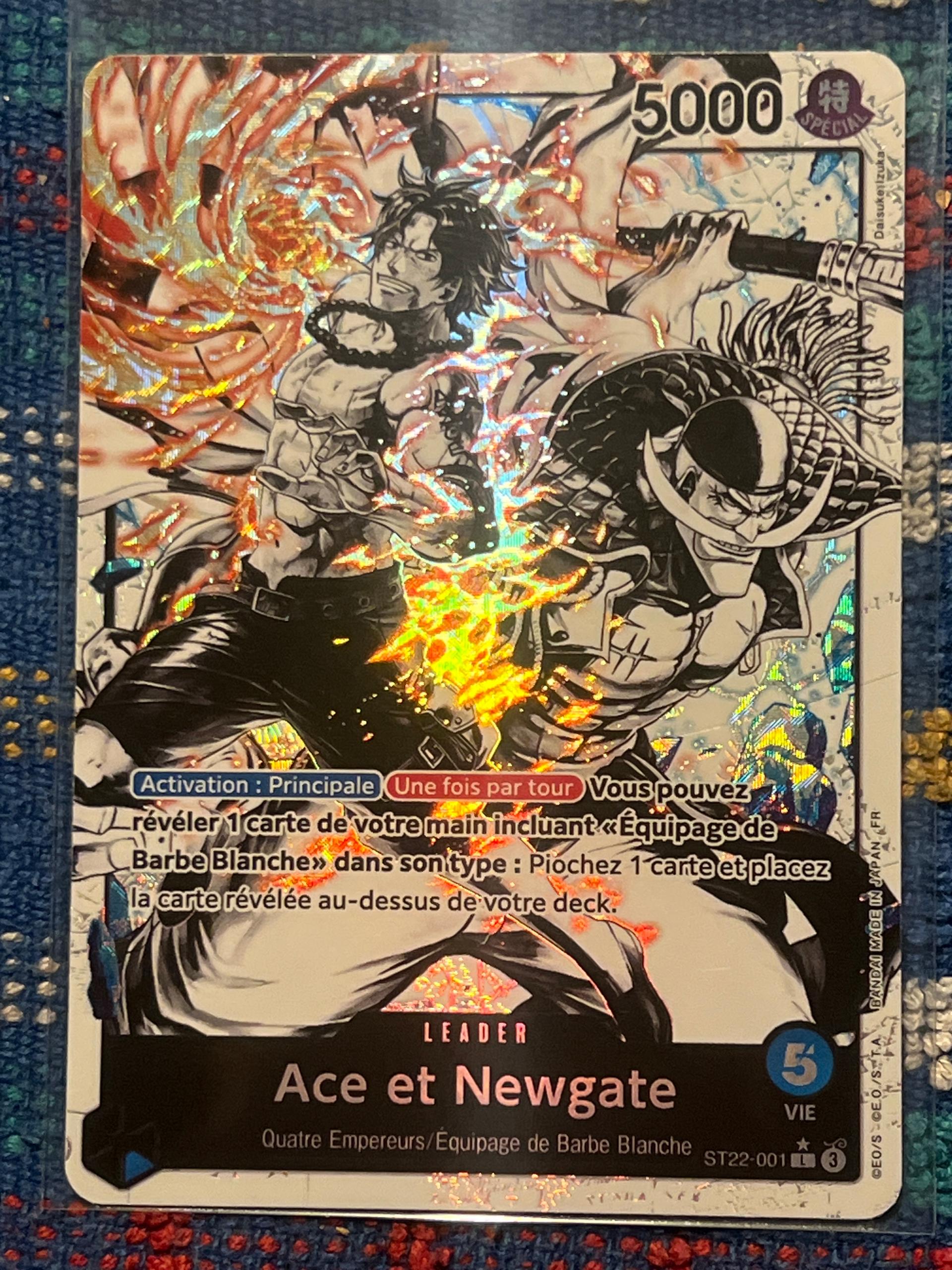 Carte Ace et Newgate ST22-001_p1 Leader ST-22 — One Piece TCG FR (Bandai)